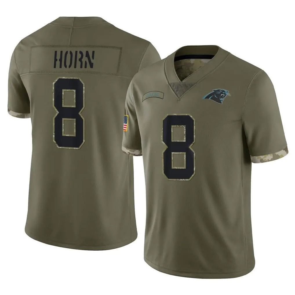 Pkot C.Panthers #8 Jaycee Horn Player Olive Salute to Service Game Stitched Jerseys