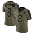 Pkot C.Panthers #8 Jaycee Horn Player Olive Salute to Service Limited Game Stitched Jerseys