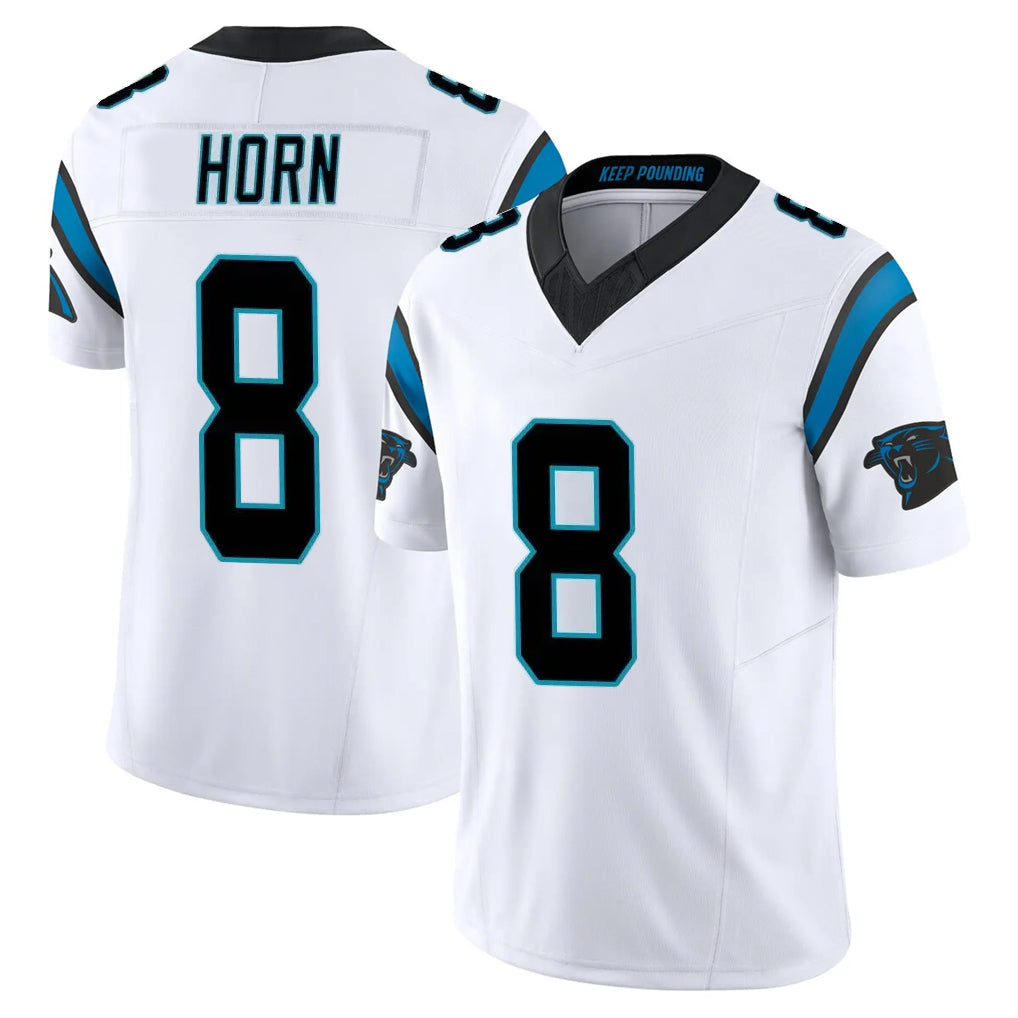 Pkot C.Panthers #8 Jaycee Horn Player White Vapor F.U.S.E. Limited Home Game Stitched Jerseys