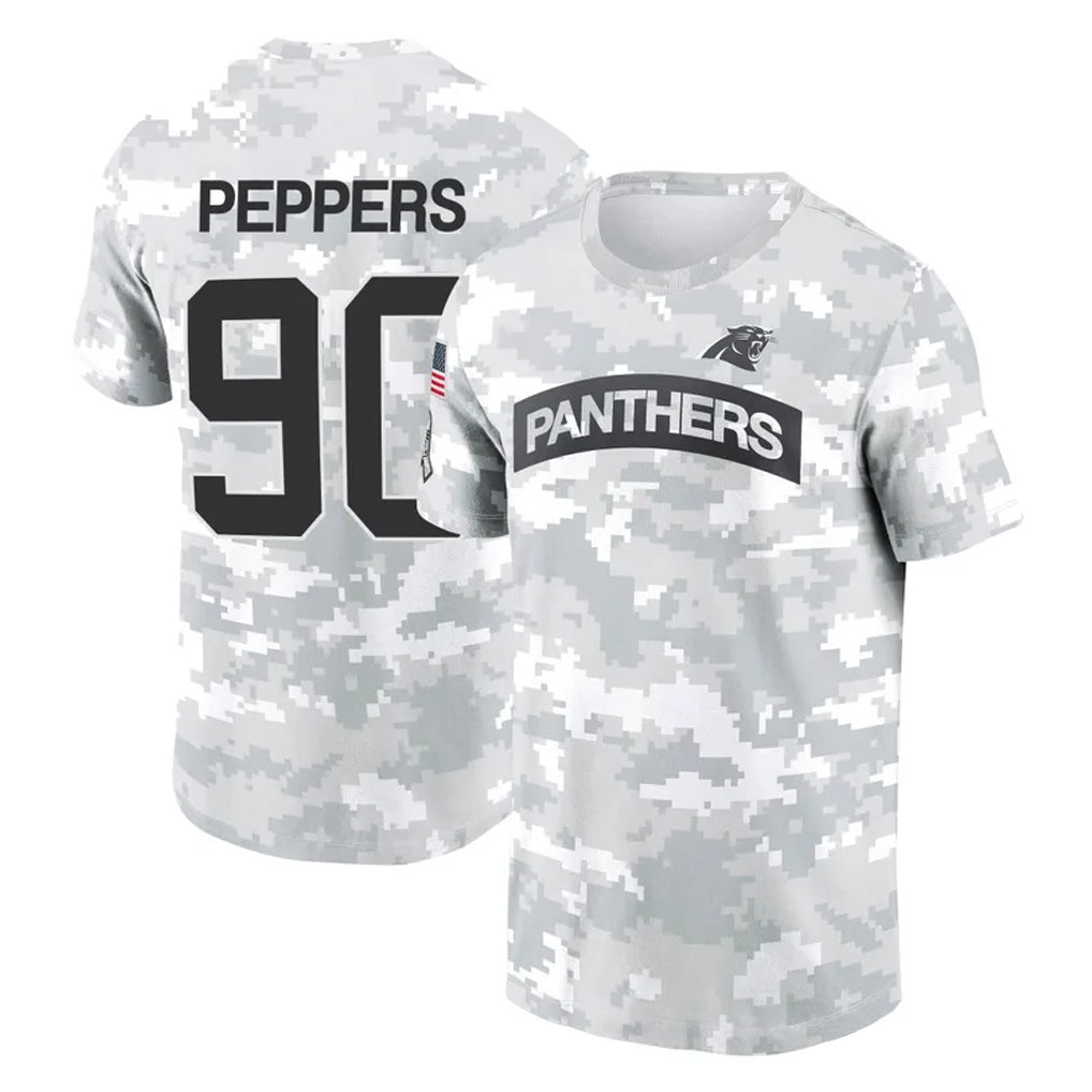 Pkot C.Panthers #90 Julius Peppers Player Arctic Camo Salute to Service T-Shirt Hoodies Stitched Jerseys