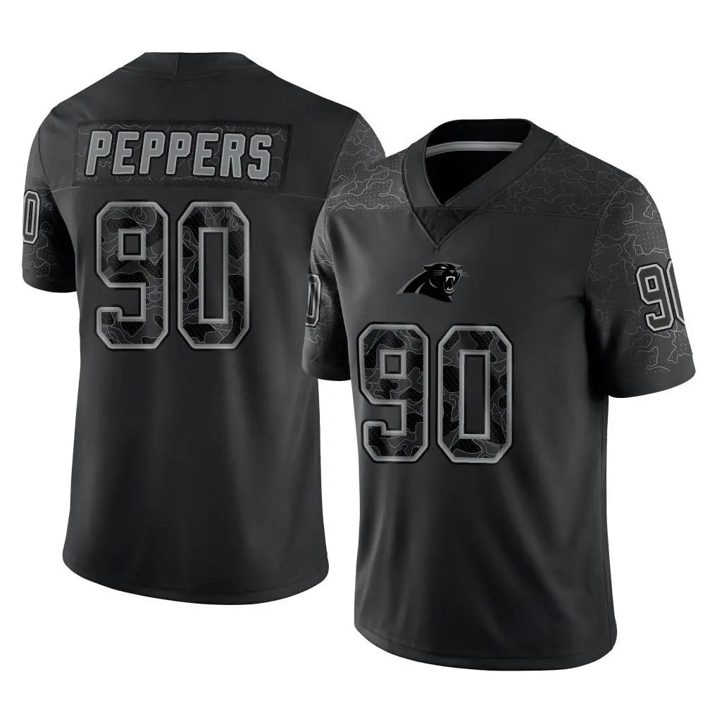 Pkot C.Panthers #90 Julius Peppers Player Black Limited Reflective Game Stitched Jerseys