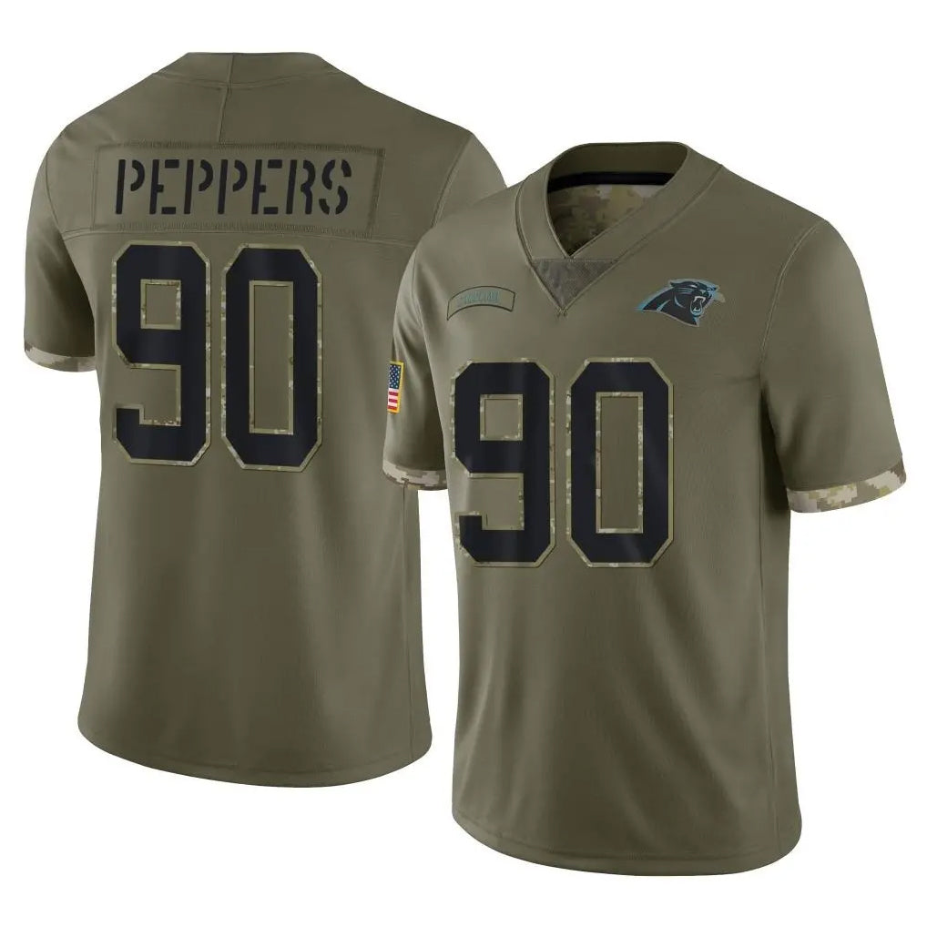 Pkot C.Panthers #90 Julius Peppers Player Olive Salute to Service Game Stitched Jerseys
