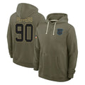 Pkot C.Panthers #90 Julius Peppers Player Olive Salute to Service Hoodies Game Stitched Jerseys