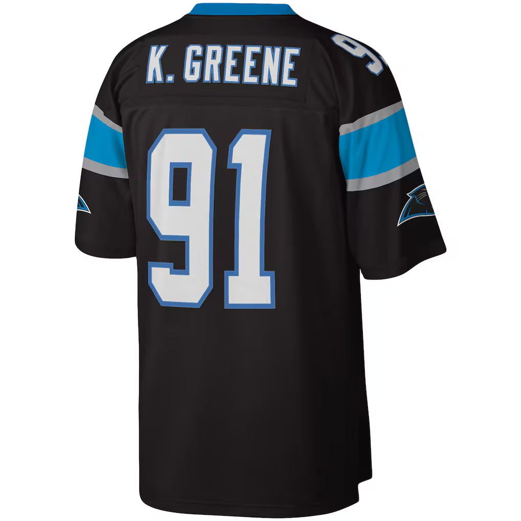 Pkot C.Panthers #91 Kevin Greene Mitchell & Ness Black Legacy Replica Stitched Jerseys