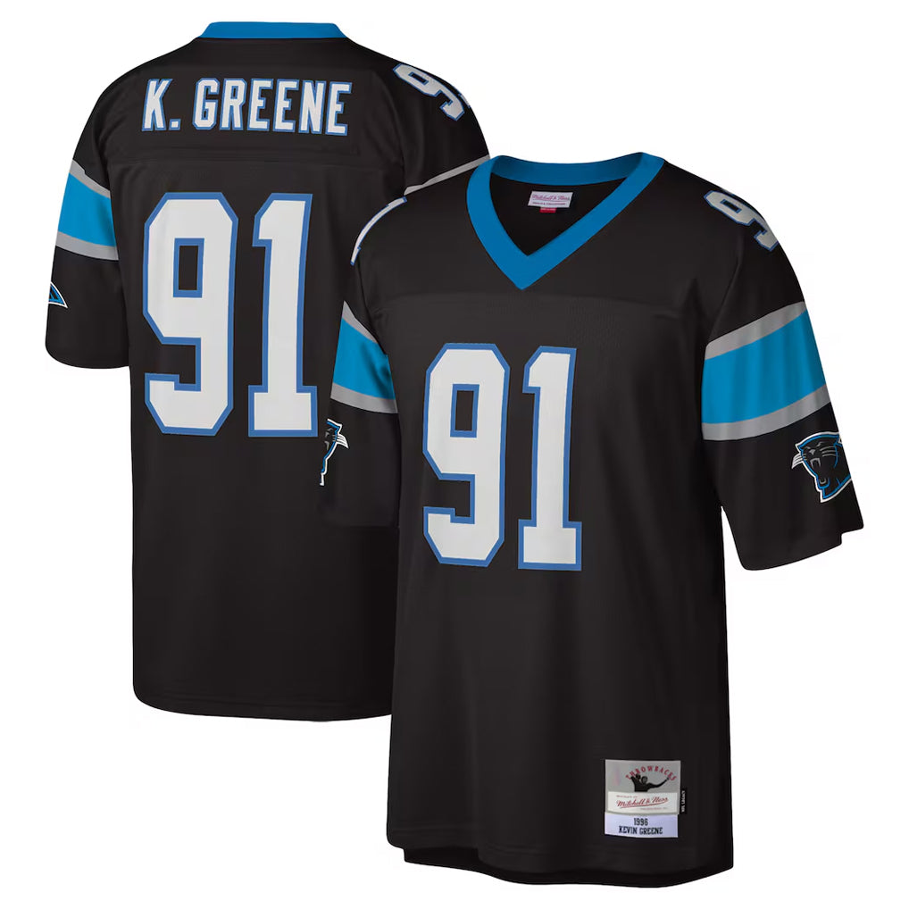 Pkot C.Panthers #91 Kevin Greene Player Black Mitchell & Ness Legacy Replica Stitched Jerseys
