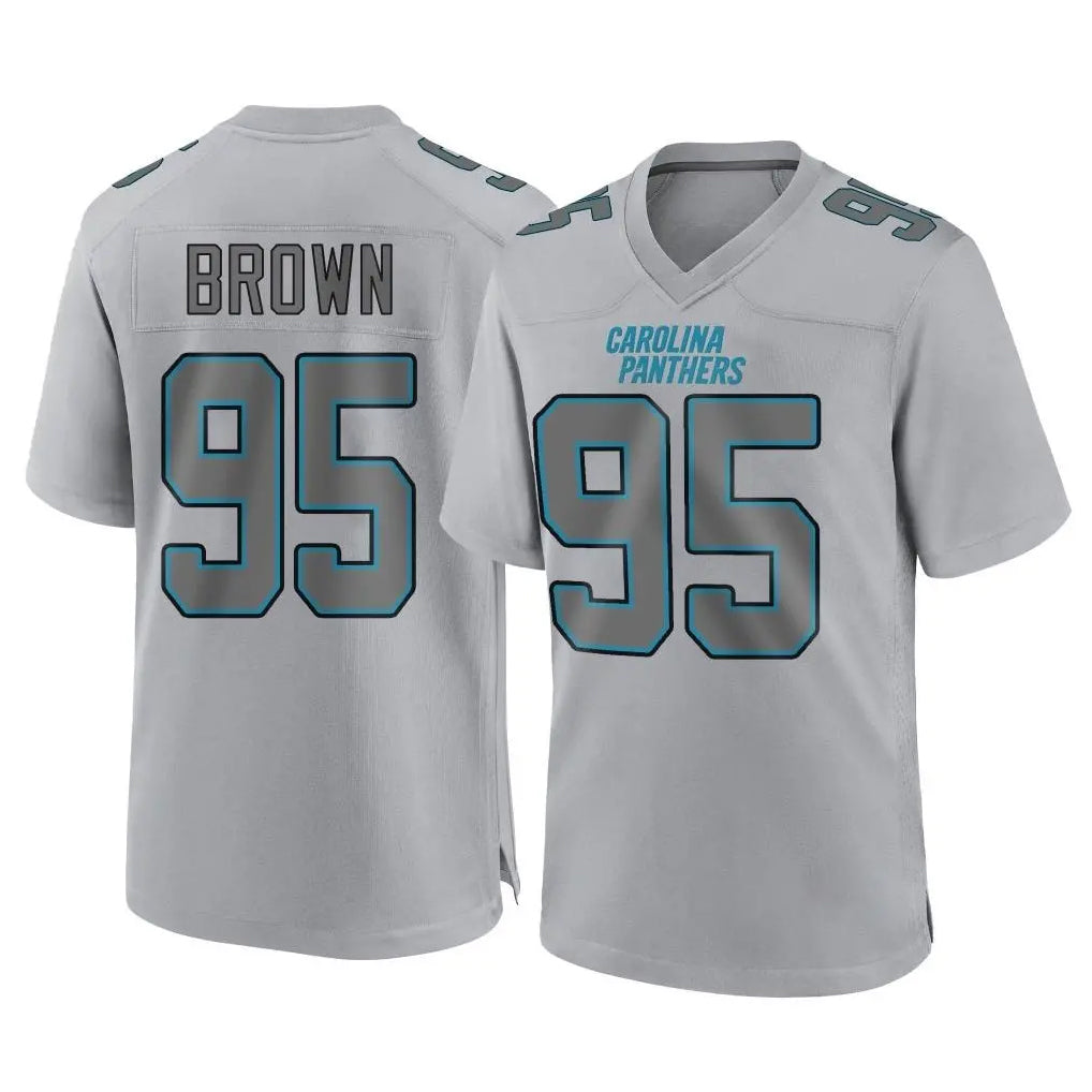Pkot C.Panthers #95 Derrick Brown Player Gray Atmosphere Fashion Game Stitched Jerseys