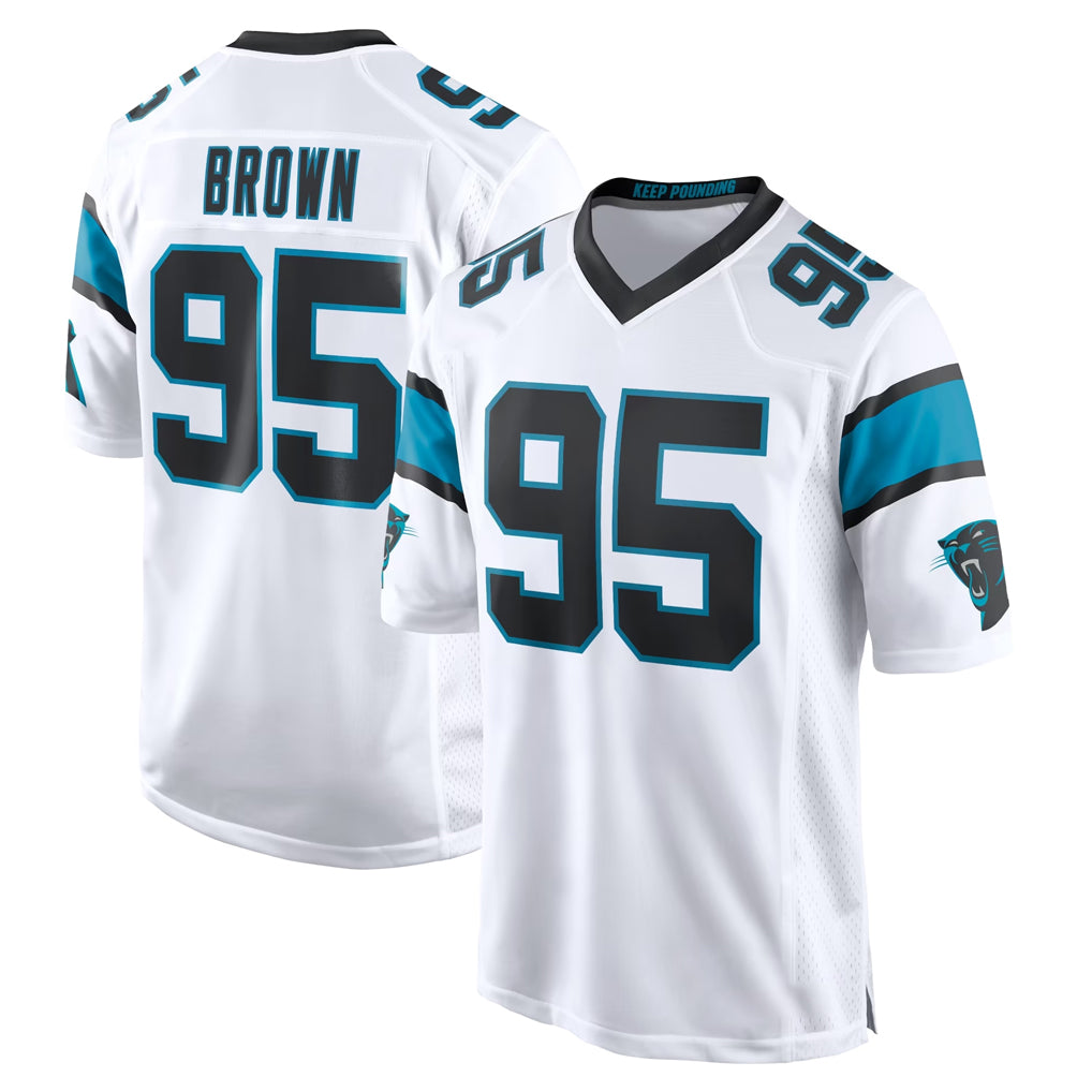 Pkot C.Panthers #95 Derrick Brown Player White Home Game Stitched Jerseys