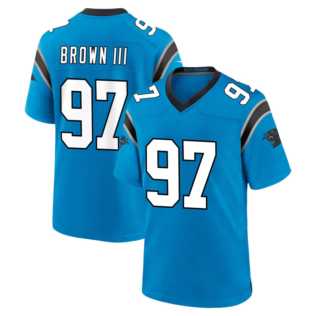 Pkot C.Panthers #97 Bobby Brown III Player Blue Home Game Stitched Jerseys