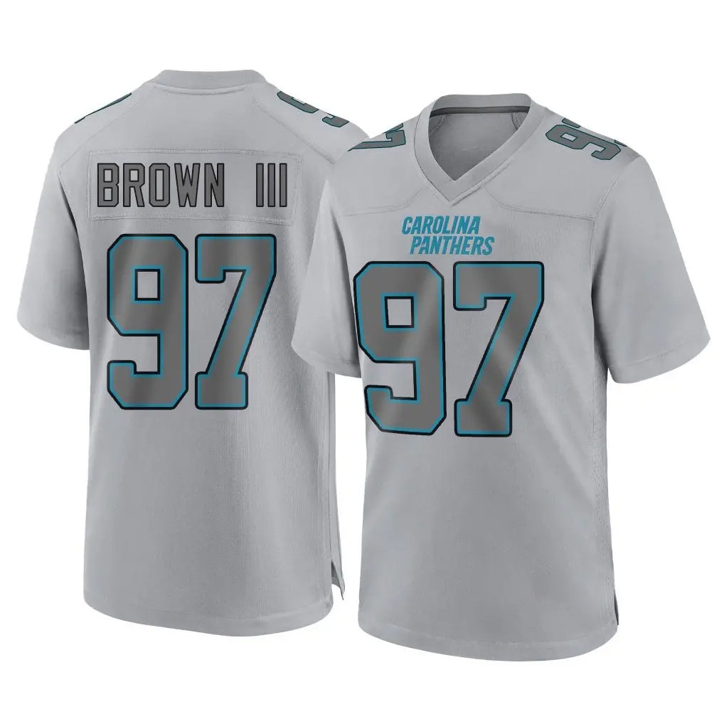 Pkot C.Panthers #97 Bobby Brown III Player Gray Atmosphere Fashion Game Stitched Jerseys