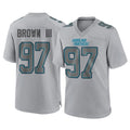 Pkot C.Panthers #97 Bobby Brown III Player Gray Atmosphere Fashion Game Stitched Jerseys