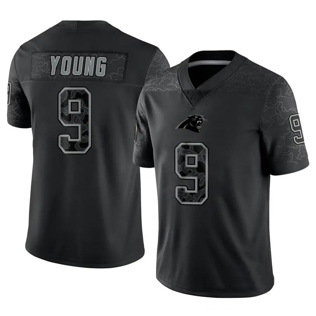 Pkot C.Panthers #9 Bryce Young Player Black REFLECTIVE Limited Game Stitched Jerseys