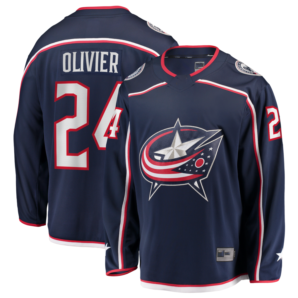 Pkot CB.Jackets #24 Mathieu Olivier Navy Home Breakaway Jersey