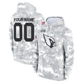 Pkot Custom A.Cardinals Arctic Camo Salute to Service Limited Hoodie Any Name & Numbers Stitched Jerseys