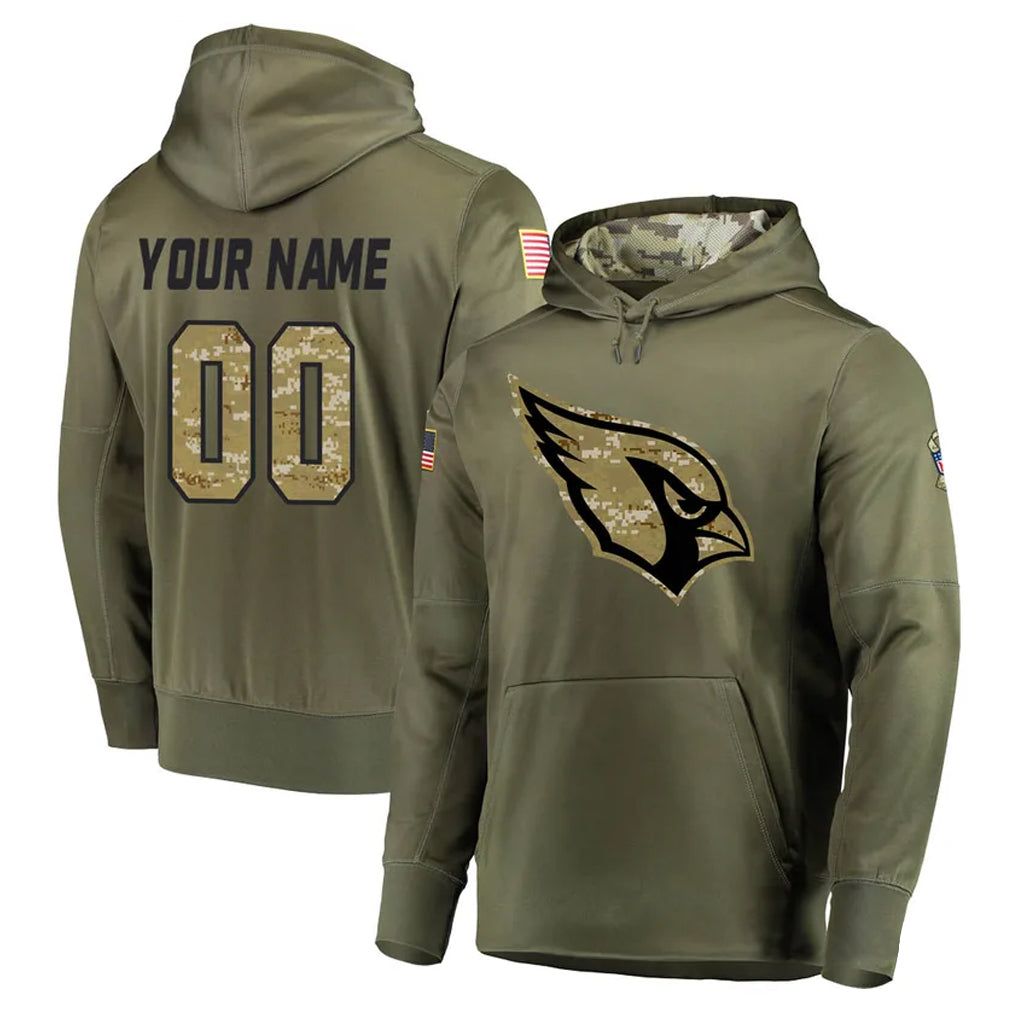 Pkot Custom A.Cardinals Olive Salute to Service Limited Hoodie Any Name & Numbers Stitched Jerseys