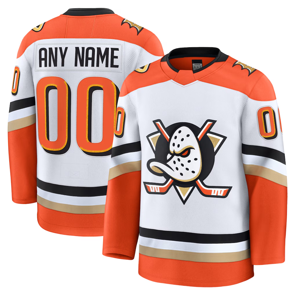 Pkot Custom A.Ducks White Away Premium Jerseys