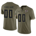 Pkot Custom A.Falcons Olive Salute To Service Limited Any Name & Numbers Stitched Jerseys