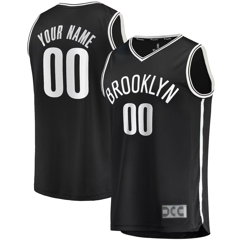 Pkot Custom B.Nets Black Fast Break Replica Jerseys - Icon Edition