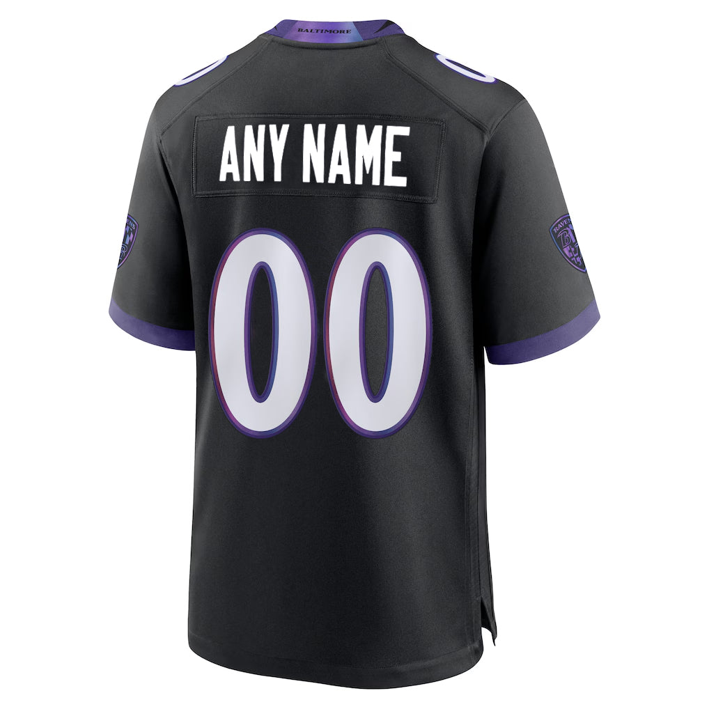 Pkot Custom B.Ravens Black Home Game Any Name & Numbers Stitched Jerseys