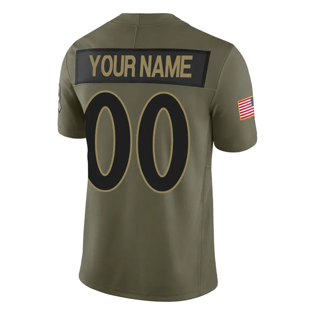 Pkot Custom B.Ravens Olive Salute To Service Limited Home Game Any Name & Numbers Stitched Jerseys