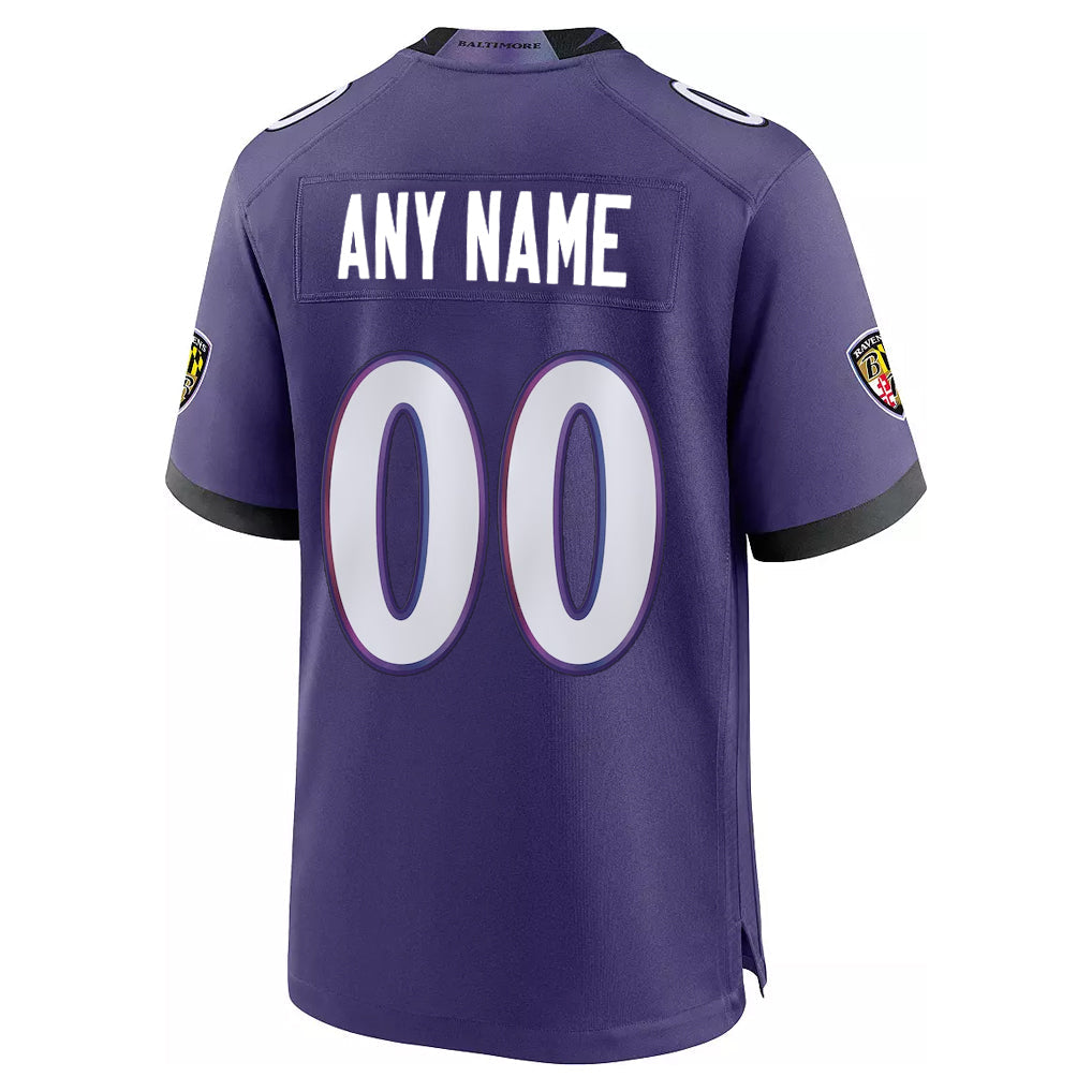 Pkot Custom B.Ravens Purple Home Game Any Name & Numbers Stitched Jerseys
