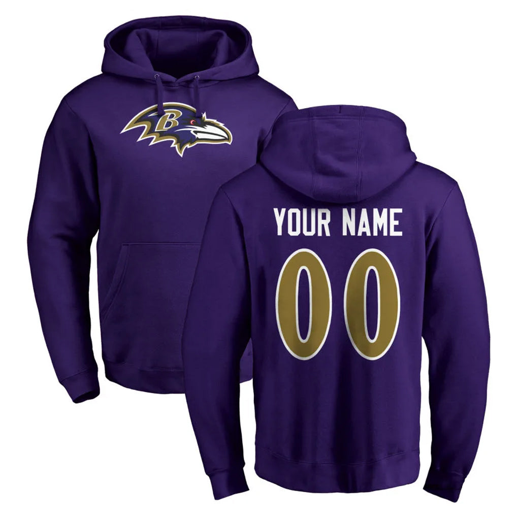 Pkot Custom B.Ravens Purple Salute to Service Pullover Hoodie Any Name & Numbers Stitched Jerseys