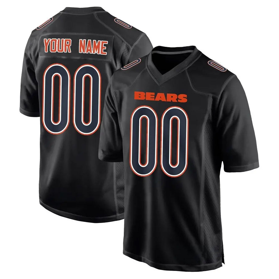 Pkot Custom C.Bears Carbon Black Fashion Football Jerseys