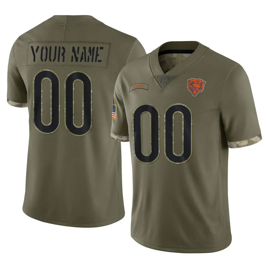Pkot Custom C.Bears Olive Salute to Service Limited Game Any Name & Numbers Stitched Jerseys
