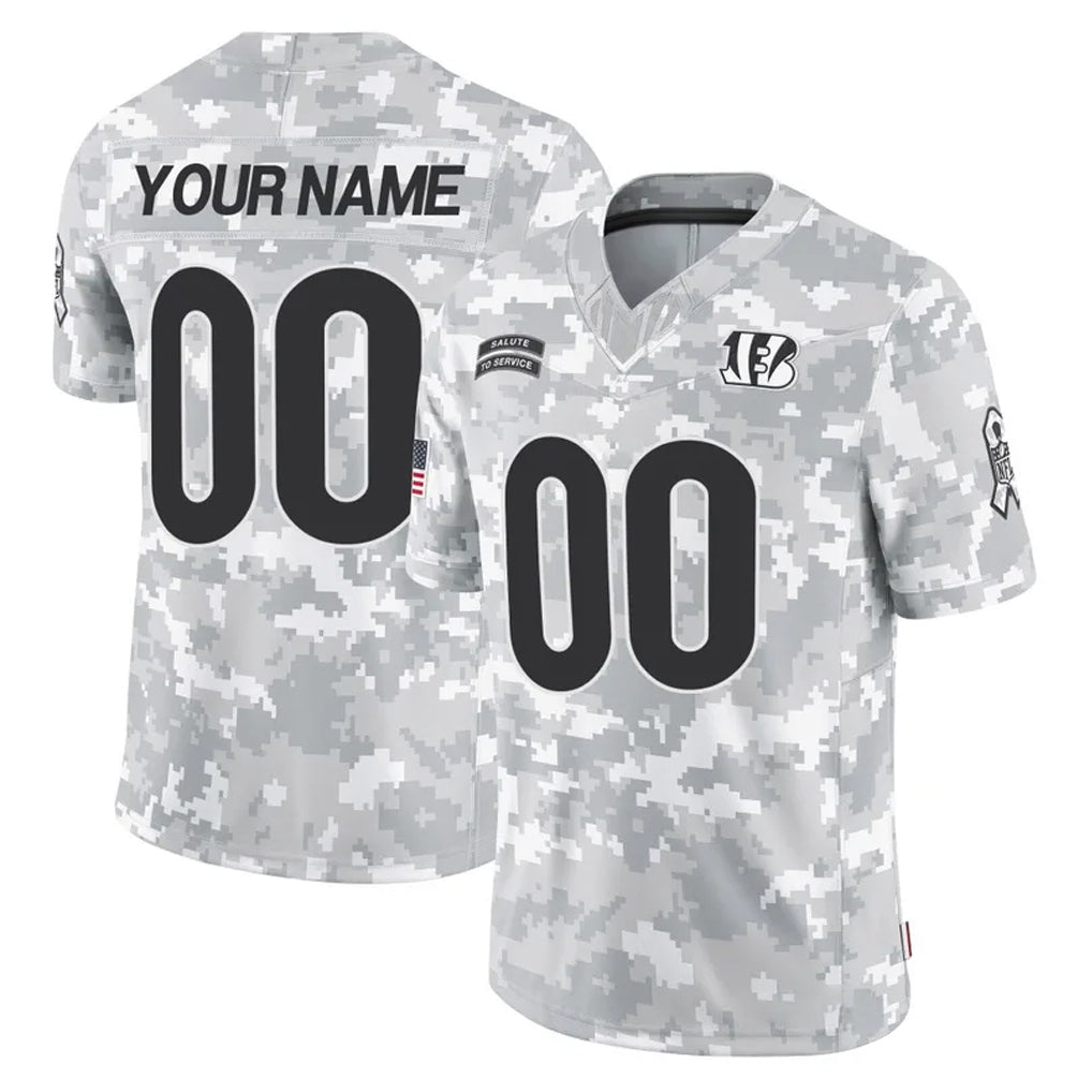 Pkot Custom C.Bengals Arctic Camo Salute to Service Limited Any Name & Numbers Stitched Jerseys