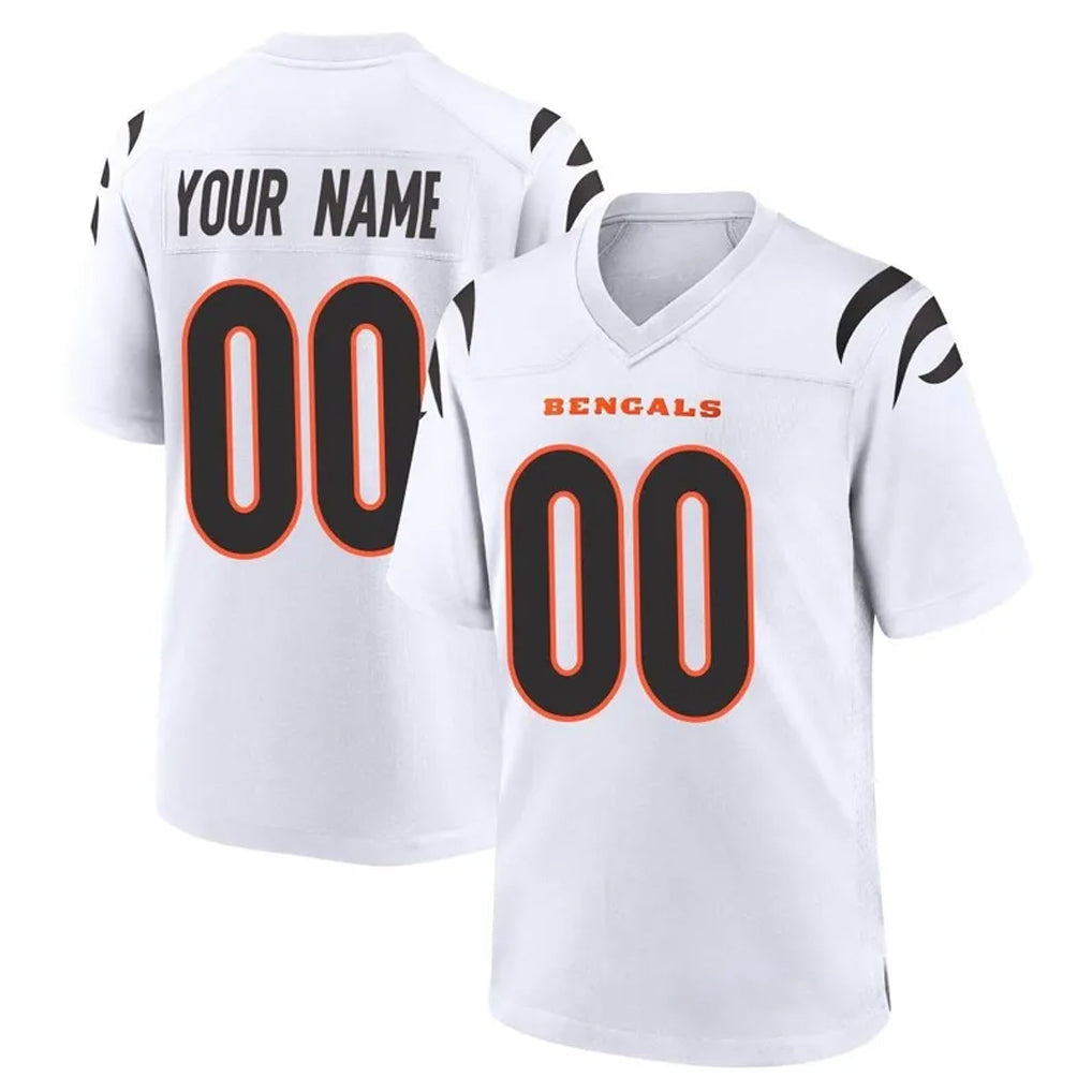 Pkot Custom C.Bengals White Home Game Any Name & Numbers Stitched Jerseys