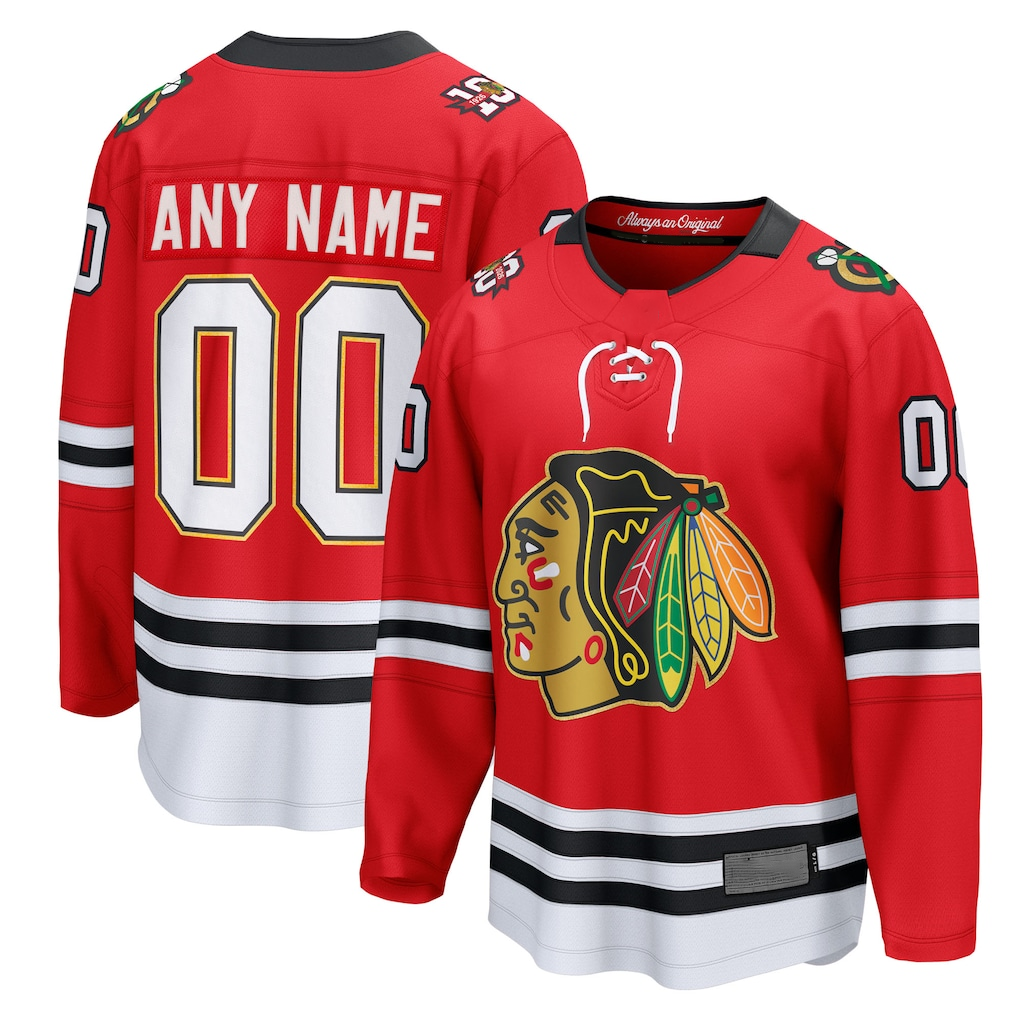 Pkot Custom C.Blackhawks Red Centennial Breakaway Jerseys