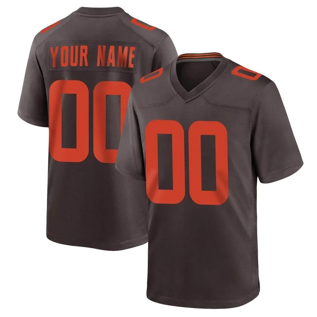 Pkot Custom C.Browns Brown Alternate Home Game Any Name & Numbers Stitched Jerseys