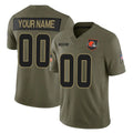 Pkot Custom C.Browns Olive 2025 Salute to Service Limited Home Game Any Name & Numbers Stitched Jerseys