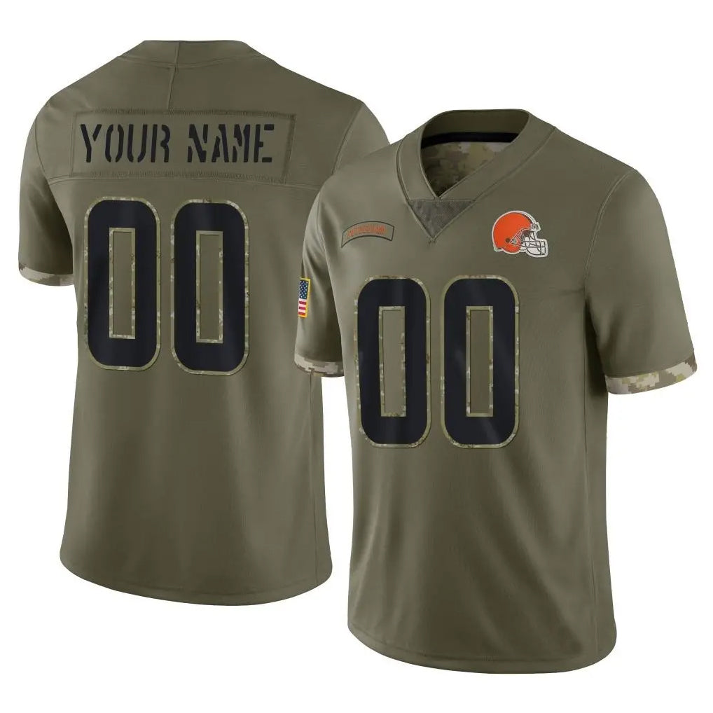 Pkot Custom C.Browns Olive Salute to Service Limited Game Any Name & Numbers Stitched Jerseys