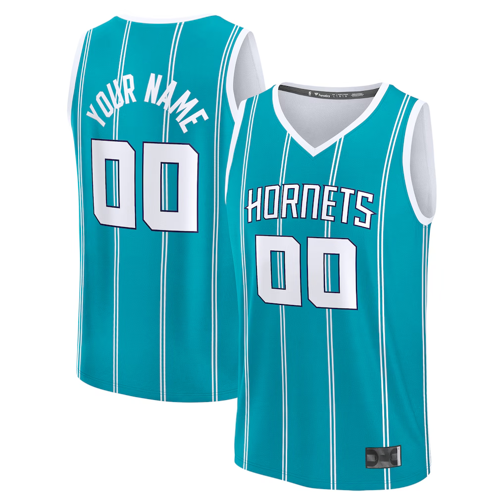 Pkot Custom C.Hornets Teal Fast Break Jerseys - Icon Edition