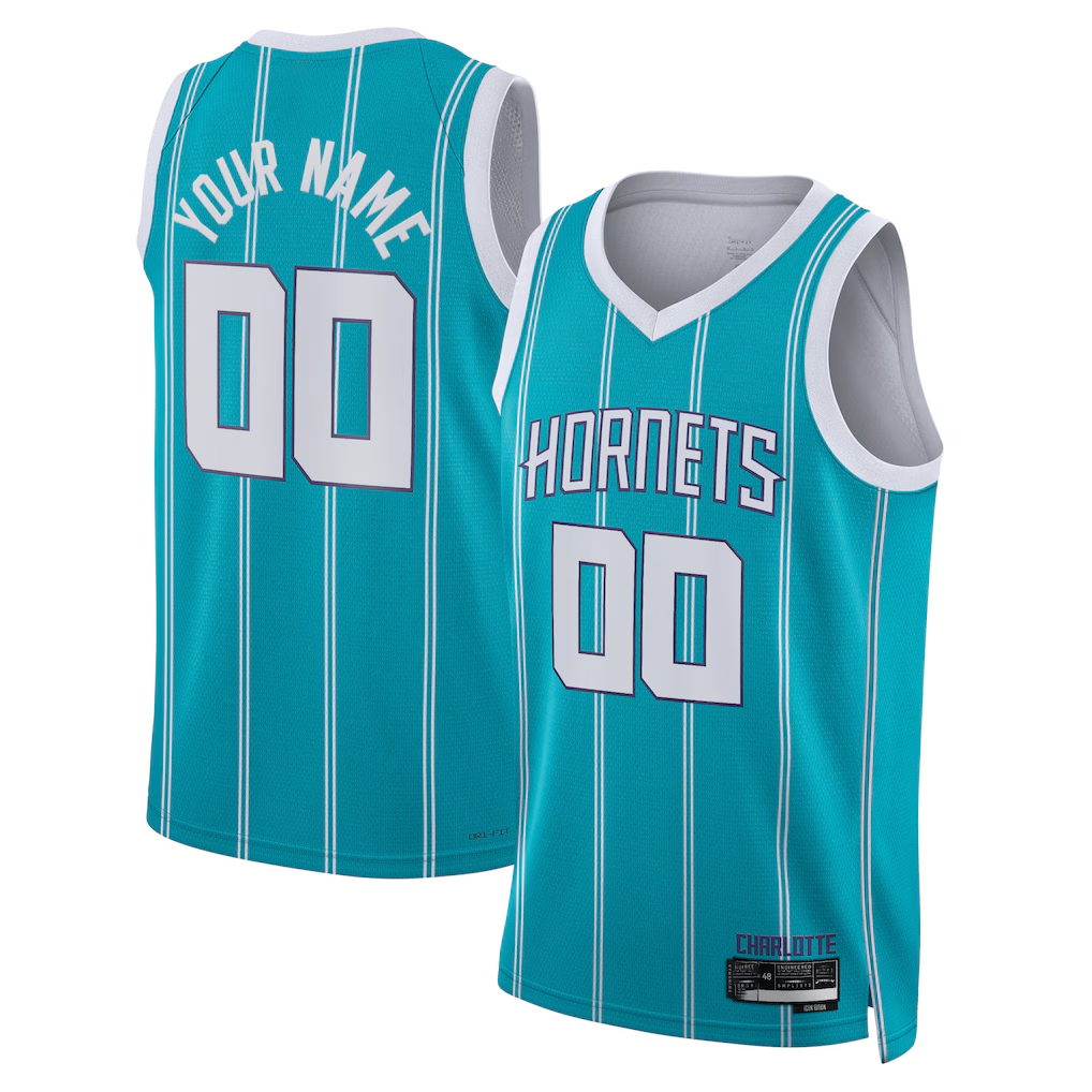 Pkot Custom C.Hornets  Teal Swingman Jerseys - Icon Edition