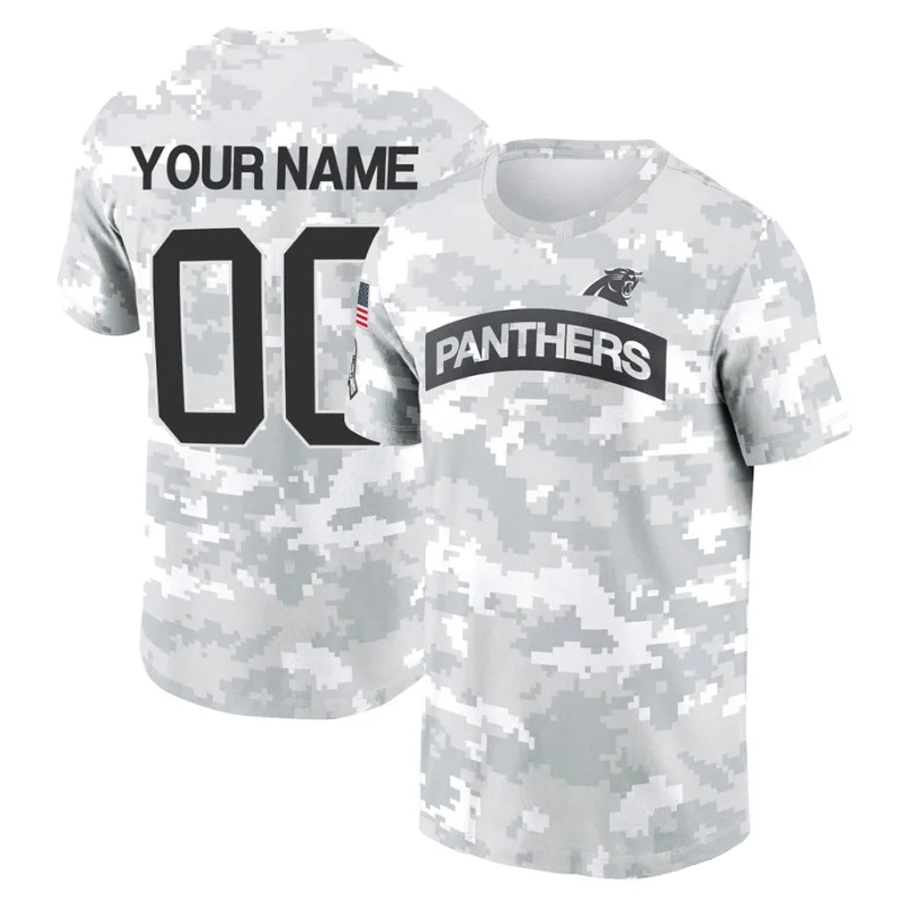 Pkot Custom C.Panthers Arctic Camo Salute to Service T-Shirt Hoodies Any Name & Numbers Stitched Jerseys