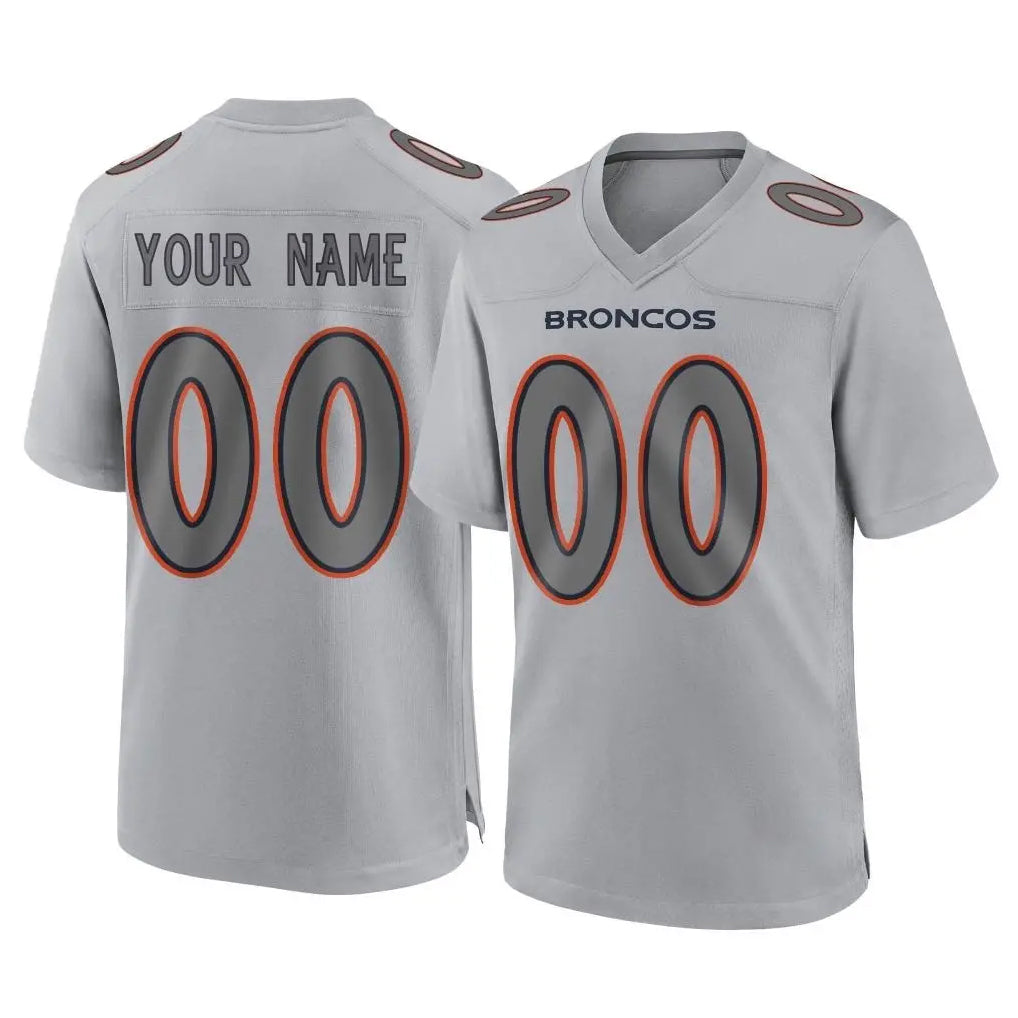 Pkot Custom D.Broncos Gray Atmosphere Fashion Limited Game Any Name & Numbers Stitched Jerseys