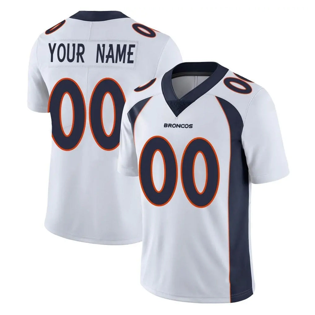 Pkot Custom D.Broncos White Vapor Untouchable Limited Home Game Any Name & Numbers Stitched Jerseys