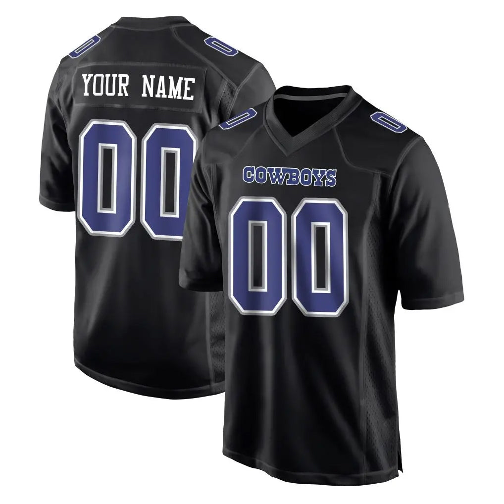 Pkot Custom D.Cowboys Carbon Black Fashion Home Game Any Name & Numbers Stitched Jerseys