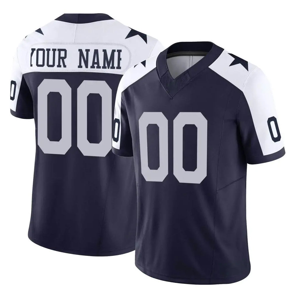 Pkot Custom D.Cowboys Navy-White Limited Alternate Vapor F.U.S.E. Home Game Any Name & Numbers Stitched Jerseys