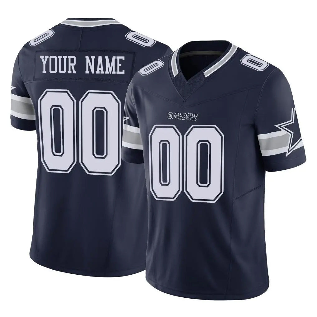 Pkot Custom D.Cowboys Navy Limited Vapor F.U.S.E. Home Game Any Name & Numbers Stitched Jerseys
