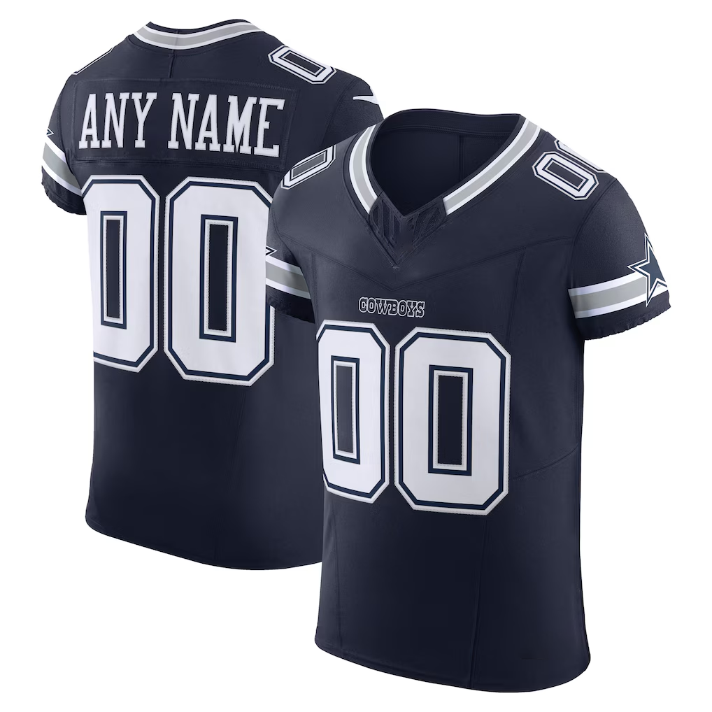 Pkot Custom D.Cowboys Navy Vapor F.U.S.E. Elite Custom Stitched Jerseys
