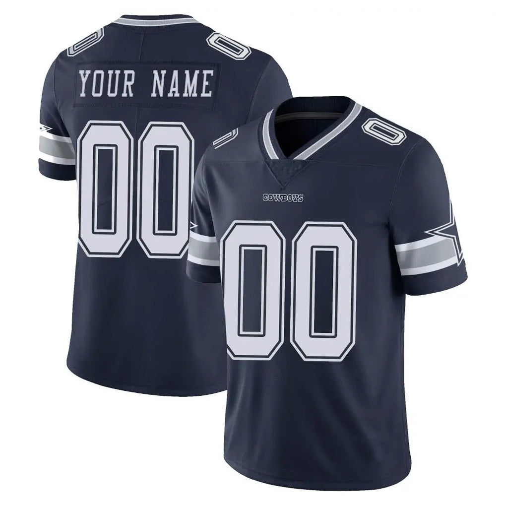 Pkot Custom D.Cowboys Navy Vapor Untouchable Limited Home Game Any Name & Numbers Stitched Jerseys