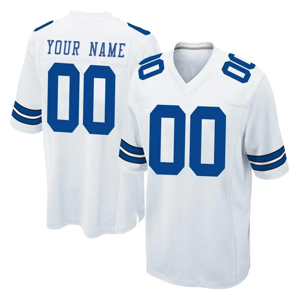 Pkot Custom D.Cowboys White Home Game Any Name & Numbers Stitched Jerseys
