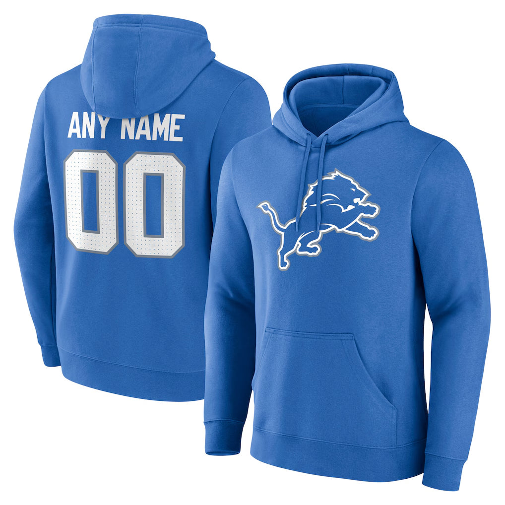 Pkot Custom D.Lions Blue Pullover Hoodies Limited Any Name & Numbers Stitched Jerseys
