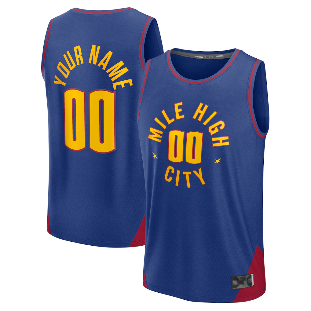 Pkot Custom D.Nuggets  Blue Fast Break Jerseys - Statement Edition