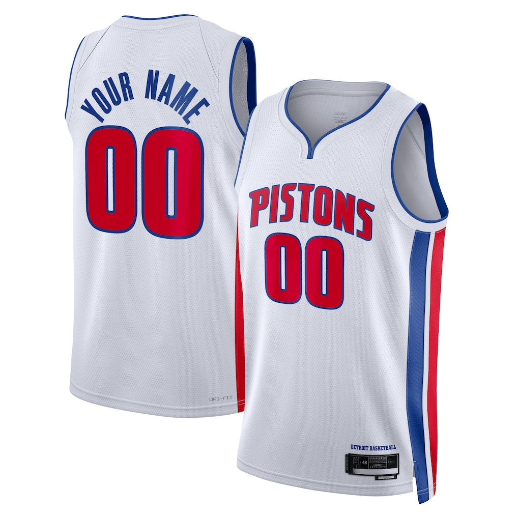 Pkot Custom D.Pistons White Swingman Jerseys - Association Edition