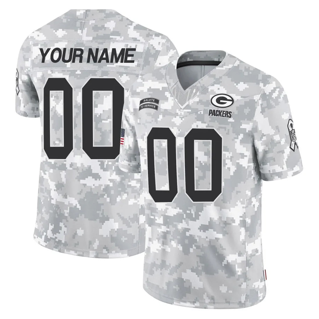 Pkot Custom GB.Packers Arctic Camo Salute To Service Limited Any Name & Numbers Stitched Jerseys