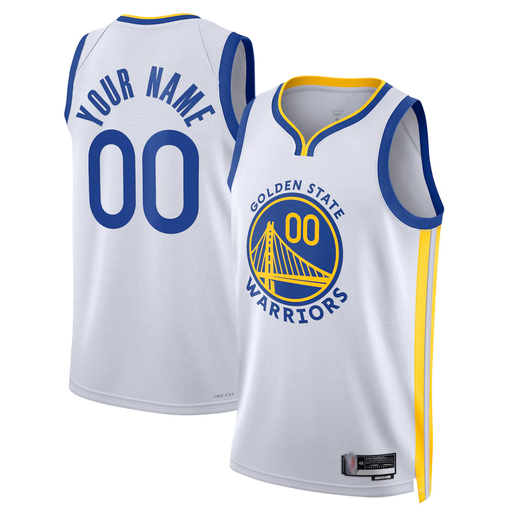 Pkot Custom GS.Warriors White Swingman Jerseys - Association Edition