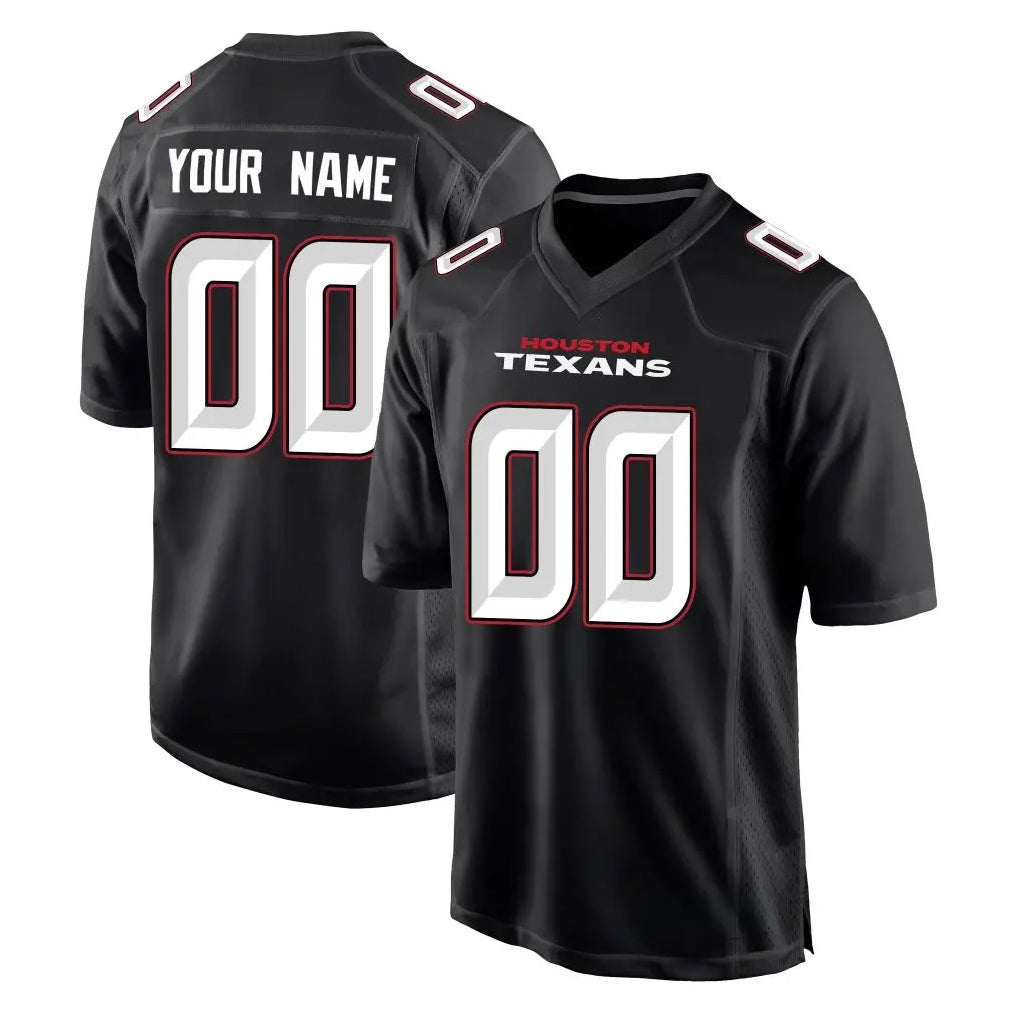 Pkot Custom H.Texans Carbon Black Fashion Home Game Any Name & Numbers Stitched Jerseys